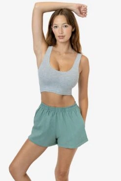 1214GD - Heavy Jersey Garment Dye Short Shorts -Tops Zone 1214GD ATLANTICGREEN 3s