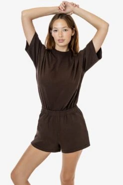 1214GD - Heavy Jersey Garment Dye Short Shorts -Tops Zone 1214GD CHOCOLATE 1s
