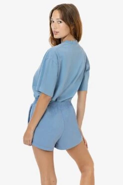 1214GD - Heavy Jersey Garment Dye Short Shorts -Tops Zone 1214GD CLEARBLUE 2s