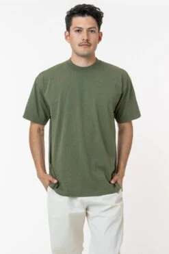 The 1801 - 6.5oz Garment Dye Crew Neck T-Shirt (Colors 1 Of 3) -Tops Zone 1801GD ARMY M 2023ColorGrid