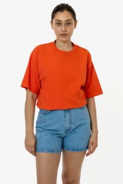 The 1801 - 6.5oz Garment Dye Crew Neck T-Shirt (Colors 1 Of 3) -Tops Zone 1801GD BRIGHTORANGE W 2023ColorGrid