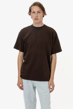 The 1801 - 6.5oz Garment Dye Crew Neck T-Shirt (Colors 1 Of 3) -Tops Zone 1801GD CHOCOLATE M 2023ColorGrid