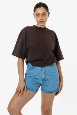 The 1801 - 6.5oz Garment Dye Crew Neck T-Shirt (Colors 1 Of 3) -Tops Zone 1801GD CHOCOLATE W 2023ColorGrid