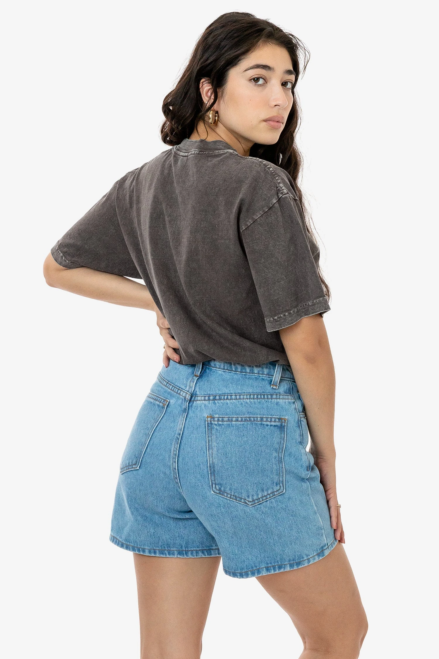 The 1801 - 6.5oz Garment Dye Crew Neck T-Shirt (Mineral Wash) 2 The 1801 - 6.5oz Garment Dye Crew Neck T-Shirt (Mineral Wash) - Image 2