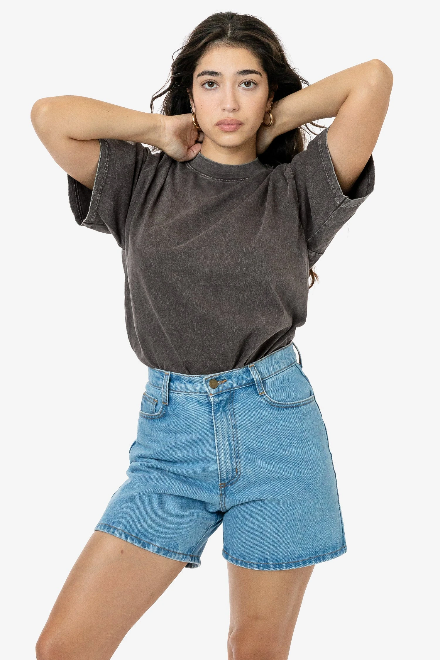 The 1801 - 6.5oz Garment Dye Crew Neck T-Shirt (Mineral Wash) 3 The 1801 - 6.5oz Garment Dye Crew Neck T-Shirt (Mineral Wash) - Image 3