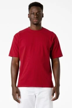 The 1801 - 6.5oz Garment Dye Crew Neck T-Shirt (Colors 1 Of 3) -Tops Zone 1801GD DARKRED M 2023ColorGrid