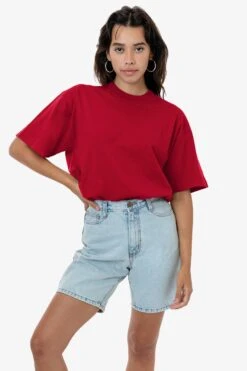 The 1801 - 6.5oz Garment Dye Crew Neck T-Shirt (Colors 1 Of 3) -Tops Zone 1801GD DARKRED W 2023ColorGrid