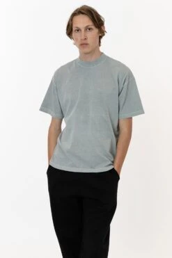 The 1801 - 6.5oz Garment Dye Crew Neck T-Shirt (Pigment Dye) -Tops Zone 1801GD DARKSILVER M 2023ColorGrid