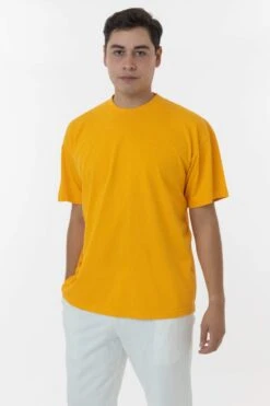 The 1801 - 6.5oz Garment Dye Crew Neck T-Shirt (Colors 1 Of 3) -Tops Zone 1801GD GOLD M 2023ColorGrid