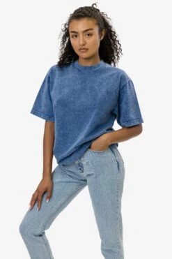 The 1801 - 6.5oz Garment Dye Crew Neck T-Shirt (Mineral Wash) 23 The 1801 - 6.5oz Garment Dye Crew Neck T-Shirt (Mineral Wash) -Tops Zone 1801GD INDIGO W 2023ColorGrid