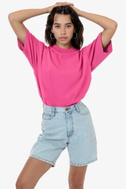 The 1801 - 6.5oz Garment Dye Crew Neck T-Shirt (Pigment Dye) -Tops Zone 1801GD LOTUS W 2023ColorGrid