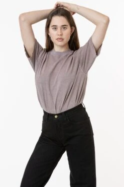 The 1801 - 6.5oz Garment Dye Crew Neck T-Shirt (Pigment Dye) -Tops Zone 1801GD PATCHOULI W 2023ColorGrid