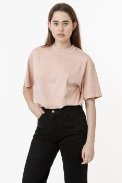 The 1801 - 6.5oz Garment Dye Crew Neck T-Shirt (Pigment Dye) -Tops Zone 1801GD ROSEQUARTZ W 2023ColorGrid
