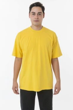 The 1801 - 6.5oz Garment Dye Crew Neck T-Shirt (Colors 1 Of 3) -Tops Zone 1801GD SPECTRAYELLOW M 2023ColorGrid