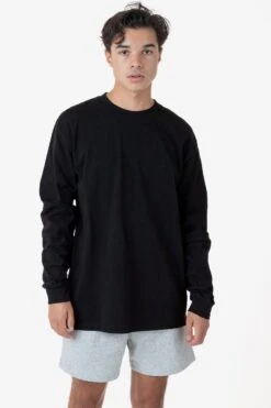 1807GD Mix - 6.5oz Long Sleeve Garment Dye Crew Neck T-Shirt -Tops Zone 1807GD BLACK DENNY 7de8ac02 58eb 46c4 8132 bd0987f58310