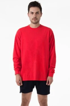 1807GD Mix - 6.5oz Long Sleeve Garment Dye Crew Neck T-Shirt -Tops Zone 1807GD Tomato 79981f57 31b4 4717 aa31 aa6911eb1db7