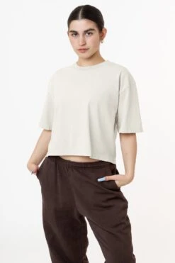 1820GD - Oversized Crop Tee -Tops Zone 1820GD CEMENT