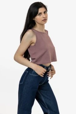 1822GD - Garment Dye Crop Tank -Tops Zone 1822 mauvenatalie
