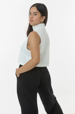 18323GD - Garment Dye Sleeveless Turtleneck Crop Top -Tops Zone 18323 OFFWHITE 1