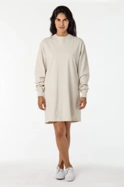 1837GD - Long Sleeve Garment Dye Mockneck Dress 23 1837GD - Long Sleeve Garment Dye Mockneck Dress -Tops Zone 1837GD cement 1 sofia