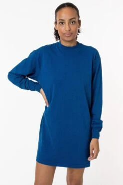 1837GD - Long Sleeve Garment Dye Mockneck Dress 31 1837GD - Long Sleeve Garment Dye Mockneck Dress -Tops Zone 1837lapis1