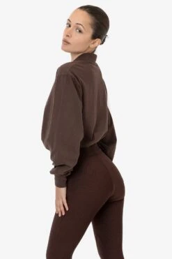 18417GD Unisex - 18/1 Long Sleeve Polo T-Shirt -Tops Zone 18417GD LAUREN CHOCOLATE1f