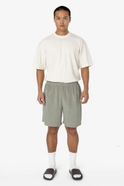 VLR442GD - Garment Dye Velour Mid-Length Wide Short -Tops Zone 1Q6A9637 full