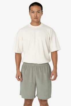 VLR442GD - Garment Dye Velour Mid-Length Wide Short -Tops Zone 1Q6A9637 standard