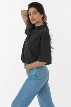 1825GD Unisex - Oversized Short Sleeve High Mockneck T-shirt -Tops Zone 1 a4378f7c 0852 4830 9a4b 14b8cc4fd4b6