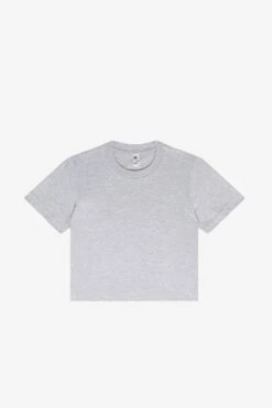 23302 - Fine Jersey Crop Top -Tops Zone 23302 Heather Grey