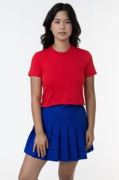 23302 - Fine Jersey Crop Top -Tops Zone 23302 red