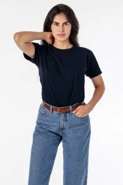 2802GD - Garment Dyed Short Sleeve Boyfriend Tee 15 2802GD - Garment Dyed Short Sleeve Boyfriend Tee -Tops Zone 2802GD Navy