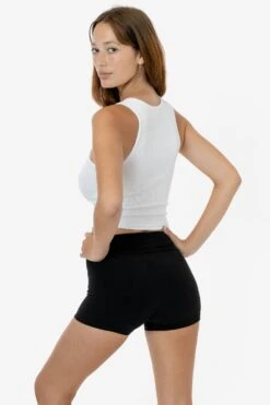 3380GD - Cotton Spandex 2x1 Rib Crop Tank -Tops Zone 3380GD WHITE 2 1