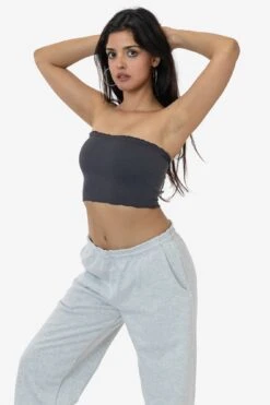 3393GD - 2x1 Lettuce Cropped Tube Top -Tops Zone 3393GD DOLPHINs