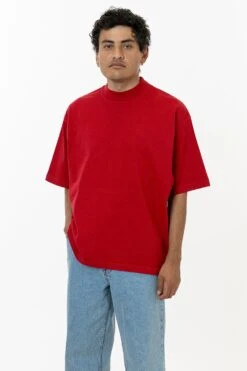 1825GD Mix - Oversized Short Sleeve High Mockneck T-shirt -Tops Zone 41 red 0d731dc1 dfc6 4e4a 8ee7 a1eb41edfd52