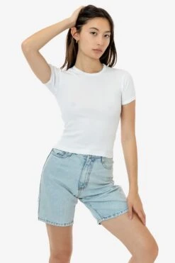 43005 - Classic Crewneck Baby Tee -Tops Zone 43005 rene white 4 1