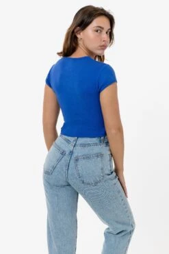 43035 - Cap Sleeve Baby Rib Crop Top 26 43035 - Cap Sleeve Baby Rib Crop Top -Tops Zone 43035 ROYAL s