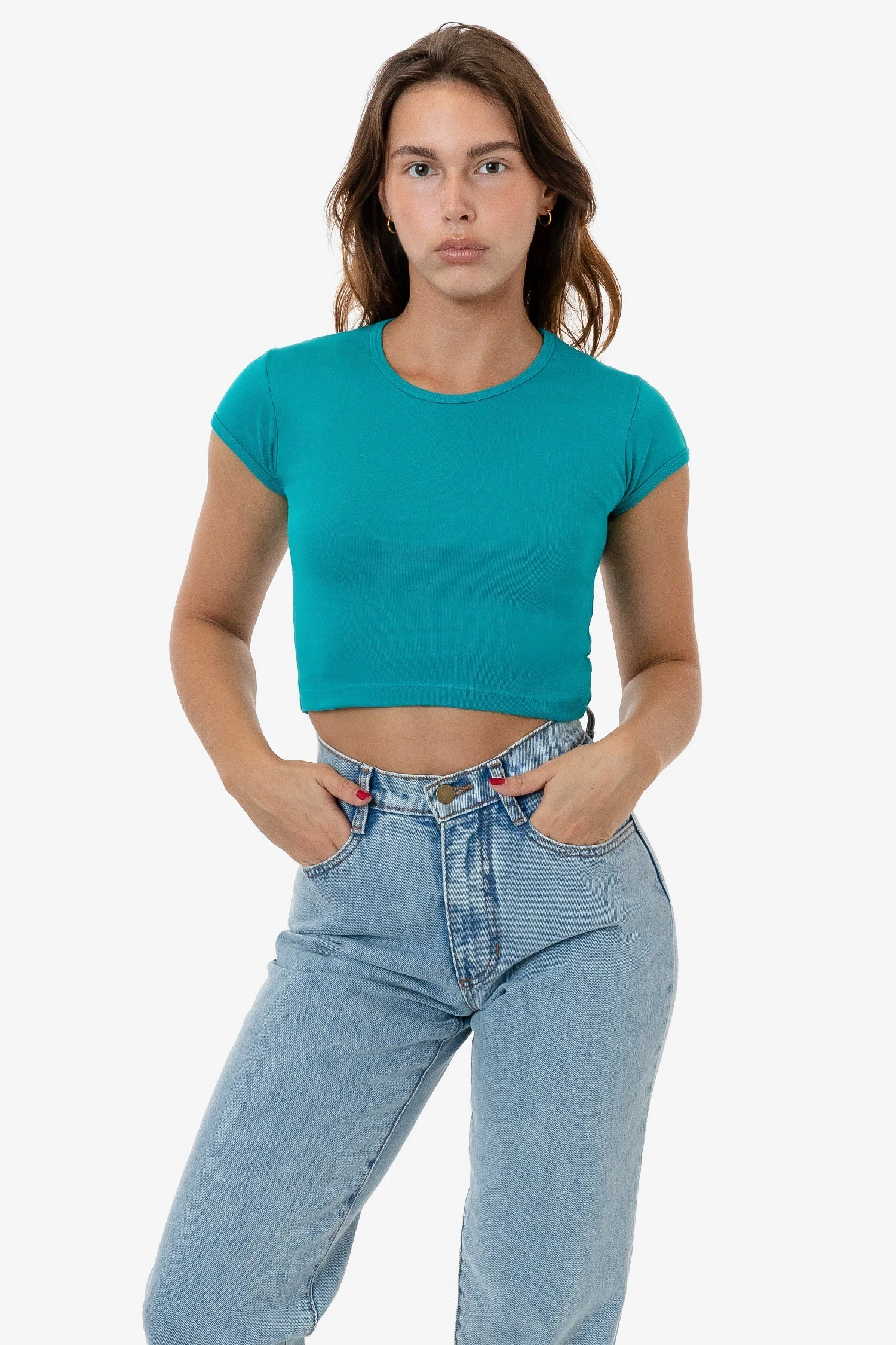 43035 - Cap Sleeve Baby Rib Crop Top 1 43035 - Cap Sleeve Baby Rib Crop Top