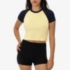 43077 - Baby Rib Short Sleeve Cropped Raglan