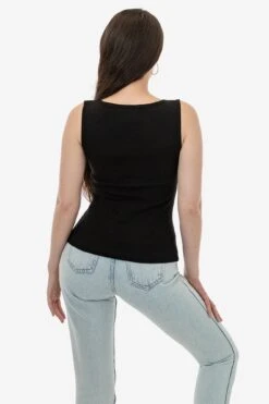 43045 - Baby Rib Sleeveless Boatneck Top 18 43045 - Baby Rib Sleeveless Boatneck Top -Tops Zone 43080 BLACK 3s
