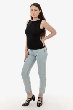 43045 - Baby Rib Sleeveless Boatneck Top 24 43045 - Baby Rib Sleeveless Boatneck Top -Tops Zone 43080 BLACK 4s