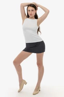 43045 - Baby Rib Sleeveless Boatneck Top 31 43045 - Baby Rib Sleeveless Boatneck Top -Tops Zone 43080 WHITE 6s