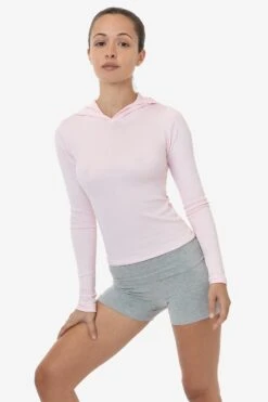 43098 - Baby Rib Long Sleeve Hoodie -Tops Zone 43098 LAUREN LIGHTPINK1f