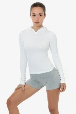 43098 - Baby Rib Long Sleeve Hoodie -Tops Zone 43098 LAUREN WHITE1f