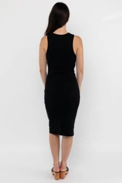 43240GD - Manantial Baby Rib Midi Dress -Tops Zone 43240GD Black4