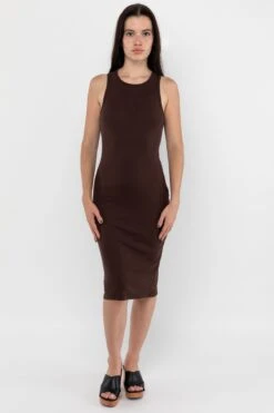 43240GD - Manantial Baby Rib Midi Dress -Tops Zone 43240GD Chocolate1