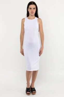 43240GD - Manantial Baby Rib Midi Dress -Tops Zone 43240GD White1