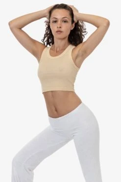 4328 - Sporty Baby Rib Crop Tank -Tops Zone 4328 creme 1s