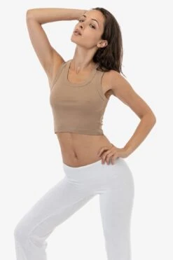 4328 - Sporty Baby Rib Crop Tank -Tops Zone 4328 hazelnut 1s