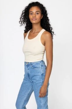 4328 - Sporty Baby Rib Crop Tank -Tops Zone 4328 creme 1 F